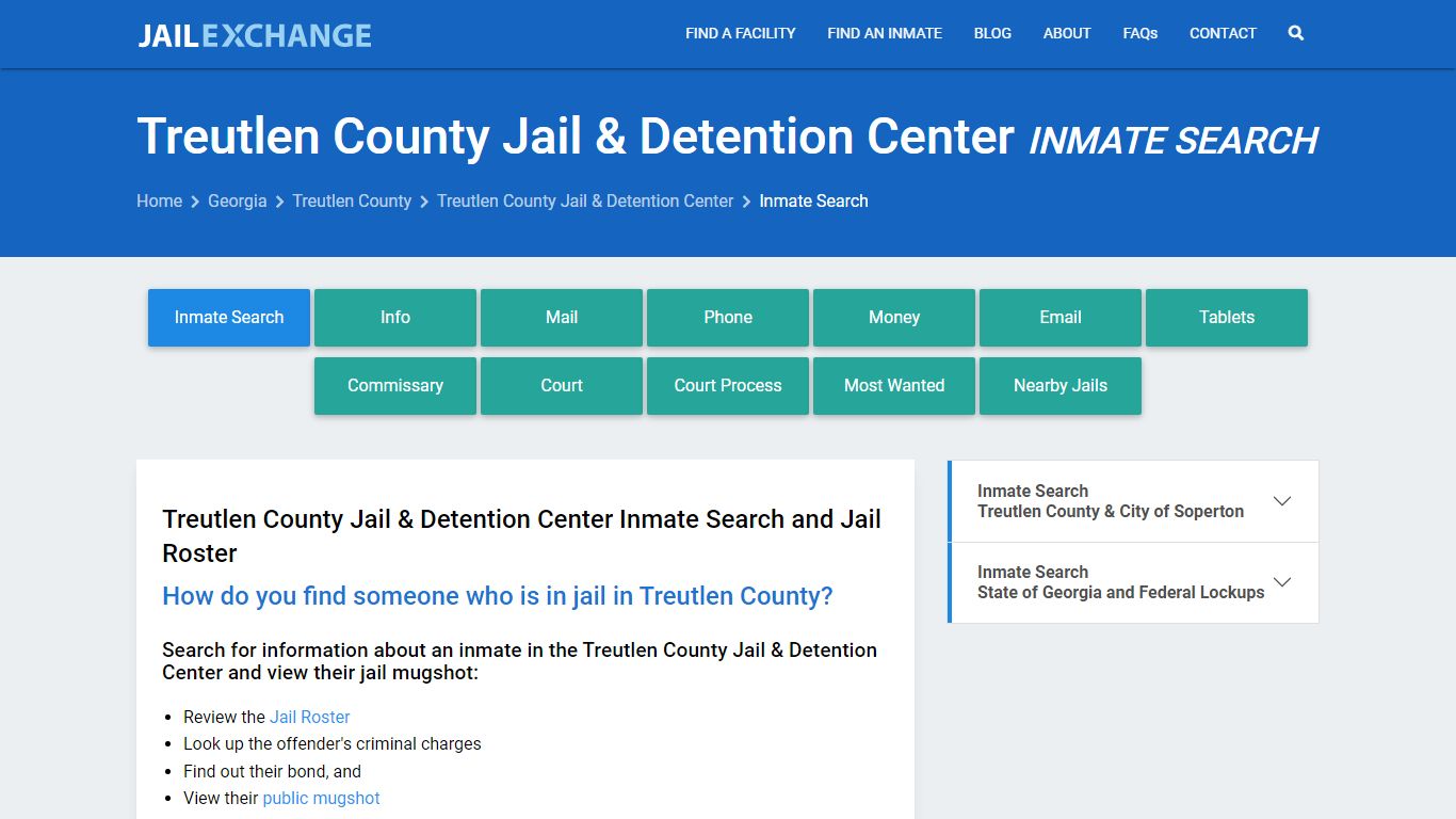 Treutlen County Jail & Detention Center Inmate Search